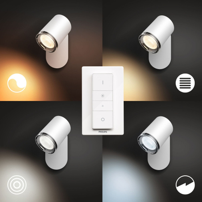 Spot LED Philips Hue White Ambience Adore, IP44, me dimmer, i bardhë
