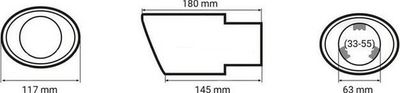 Dalje shkolmi dekorative AMiO 01314, 145mm, 63mm, çelik inox i kromuar