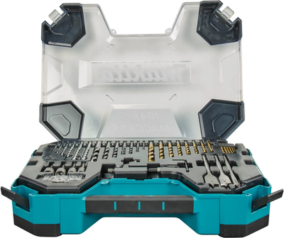 Set aksesorësh Makita E-22604, 104 pjesë, për metal dru dhe gur