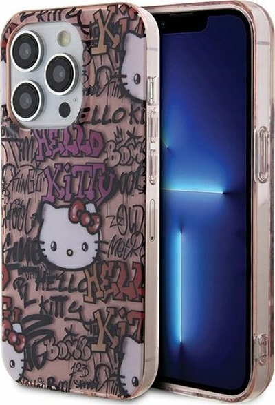 Futlle telefoni Hello Kitty HKHCP13LHDGPTP, për iPhone 13 Pro 6.1", hardcase TPU, rozë