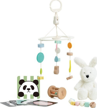 Set lodrash aktiviteti për bebe Classic World, druri, ngjyra pastel