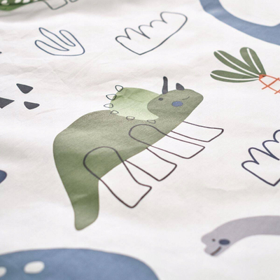 Set mbulesë jorgani Univers Decor Happy Dino, 140 x 200 cm, 100% pambuk, shumëngjyrësh