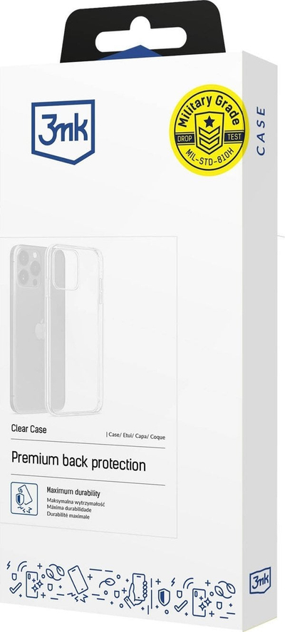 Këllëf telefoni 3mk Clear Case për Motorola Moto G75, transparent, i butë dhe i lakueshëm