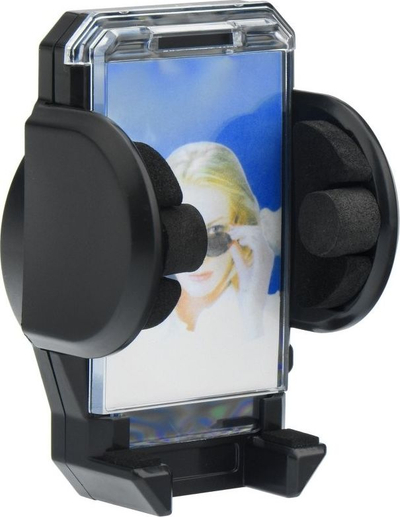 Mbajtëse universale makine Partner Tele.com Clamp, krah i butë 17 cm, për telefona, e zezë