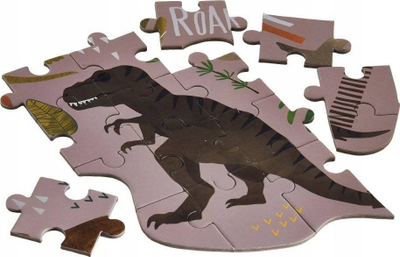 Puzzle flore Floss and Rock Dinosaur, 80 copa, në formë dinozauri, shumëngjyrësh