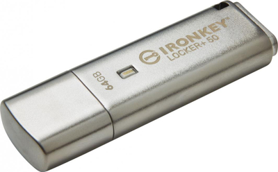 USB Pendrive Kingston IronKey Locker+ 50, 64 GB, i argjendtë
