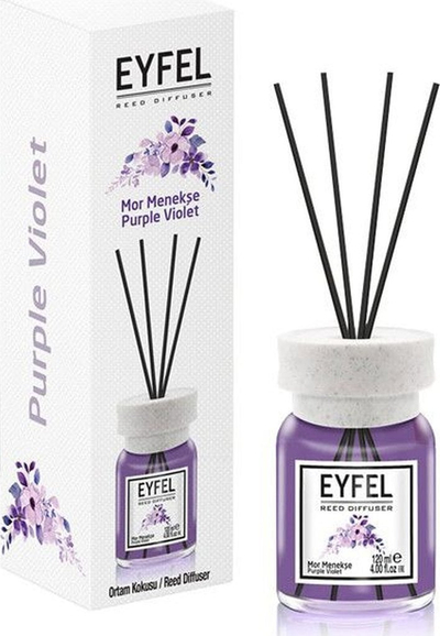 Ароматизер за простор Eyfel Виолетова, дифузер со стапчиња, 120 ml