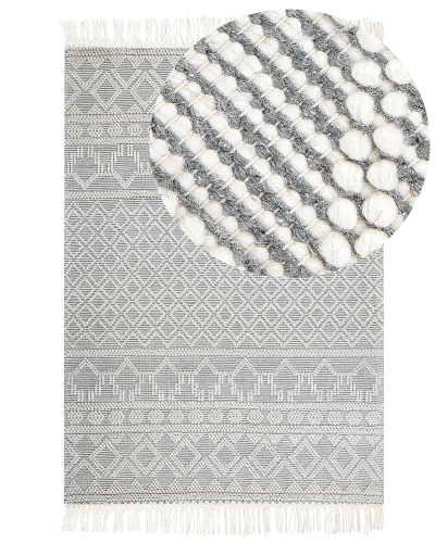 Tepih Beliani YAZLIK, lesh, 140 x 200 cm, bezhë gri