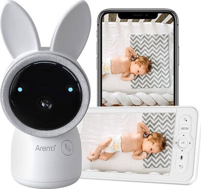 Монитор за бебиња Arenti BabyCam, видео и аудио, 10m, бел