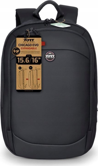 Çantë shpine Port Designs Chicago Evo për laptop 15.6" dhe 16", zmadhuese, e zezë