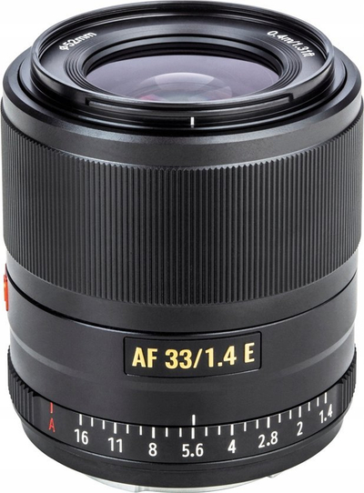 Objektiv Viltrox AF 33mm F1.4 E, APS‑C, për Sony E, i zi
