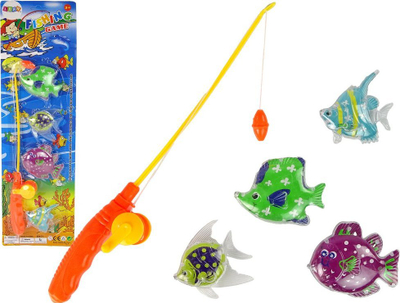 Lodër peshkimi për fëmijë Fishing Game, set me kallam dhe 4 peshq, shumëngjyrëshe