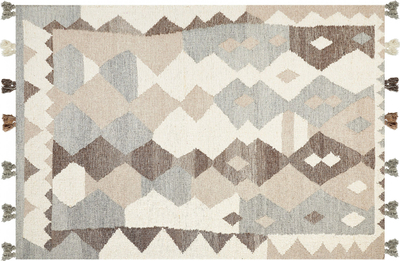 Tapet Beliani ARALEZ, kilim leshi 160x230 cm, shumëngjyrësh bezhë