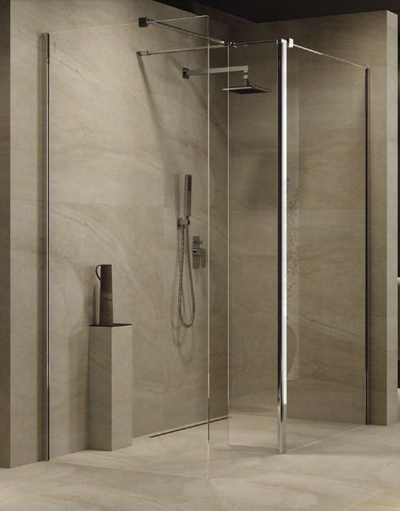 Kabinë dushi walk-in MILLE B794, xham 8mm, 123x50x200cm, krom
