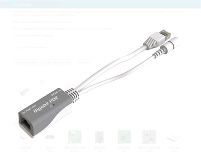 Adapter PoE MikroTik RB GPOE, Gigabit Ethernet, 9 48V DC, i bardhë