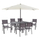 Set Tavolinë me 6 karrige & çadër HM11470, gri/ bezhë