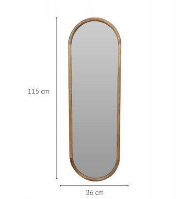 Ѕидно огледало Home Styling, рамка од манго дрво, 36 x 115 cm, природно
