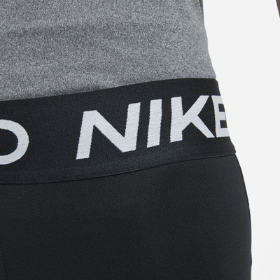 Pantallona të shkurtra sportive Nike Pro Big Girls 3", Dri FIT, për goca, të zeza
