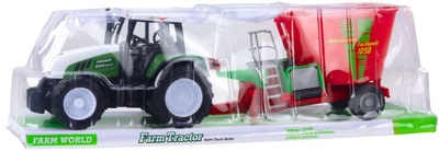 Lodër traktor bujqësor me rimorkio dhe mikser, 50 cm, jeshil