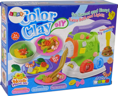 Lodër makinë për spageti Leantoys, set masë modeluese, shumëngjyrëshe