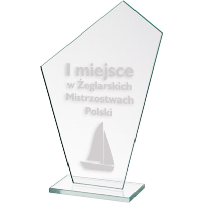 Kupë dekorative VS Glass Trophy, xham me gravurë, transparente