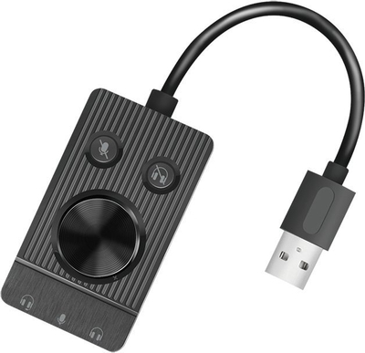 Konvertues audio USB LogiLink UA0397, dalje edhe hyrje 3.5mm, me rregullim zëri, ngjyrë e zezë
