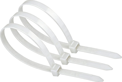 Organizues për kabllo ZOY Ties, 200mm, 100 copë, të bardha