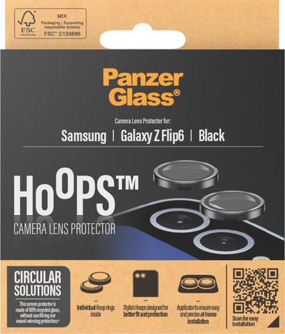Mbrojtës lente PanzerGlass Hoops për Samsung Galaxy Z Flip6, xham i tejdukshëm