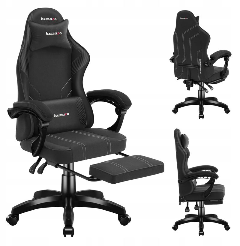 Karrige gaming Force 3.7 Carbon, ergonomike, me jastëk qafe dhe mesi, e zezë