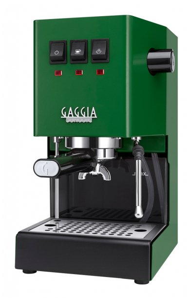 Makina espresso Gaggia Classic E24, portafilter, çelik inox, jeshile