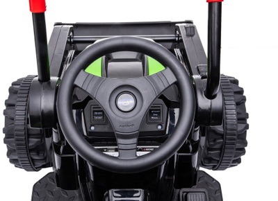 Traktor ekskavator elektrik Ramiz Pushdozer, kovë lëvizëse, për fëmijë, jeshil i zi