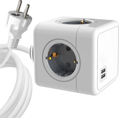 Zgjatues energjie MicroConnect PowerCube, 4 presa Schuko, me kabllo, i bardhë