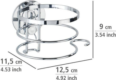 Mbajtëse tharëse flokësh Wenko Turbo Loc, çelik inox, krom