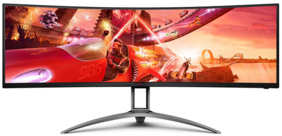 Monitor AOC AGON AG493QCX, 49", 144Hz, i zi me të kuqe