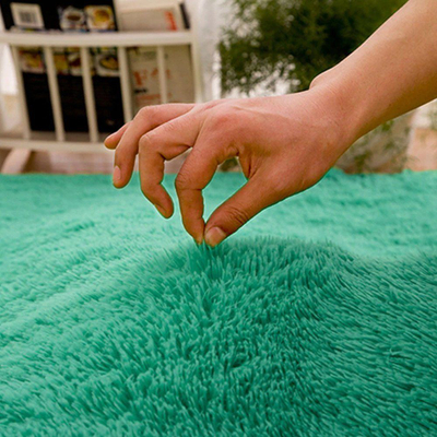 Tapet rrumbullak Strado Round Shaggy, 80x80 cm, push i gjatë, turkuaz