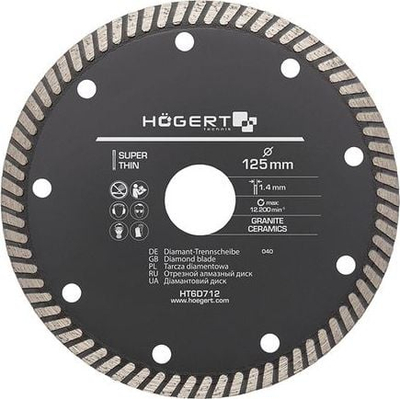Disk prerës për mulli këndor Hogert Technik HT6D712, 125mm, trashësi 1.4mm