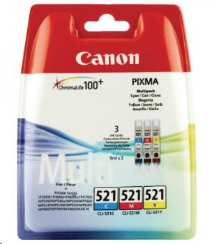 Ngjyrë për printer Canon CLI-521, e kaltër/vjollcë/verdhë
