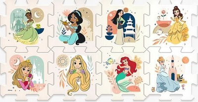 Puzzle prej shkumë Trefl Disney Princess, 8 copa, tapet loje, shumngjyrëshe