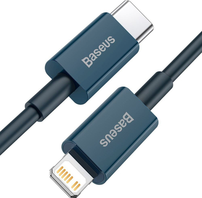 Kabllo USB Baseus Superior, USB C me Lightning, 1 m, 20 W, blu