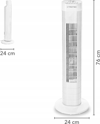 Ventilator kolonë Trotec, 45W, 1787 m³/h, i bardhë