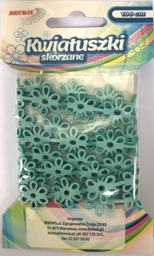 Zinxhir dekorativ Brewis Leather Flowers, 3m, blu