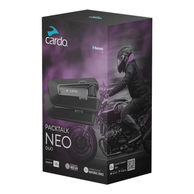 Interkom për helmetë Cardo Packtalk Neo Duo, set për dy helmeta, Bluetooth 5.2, i zi