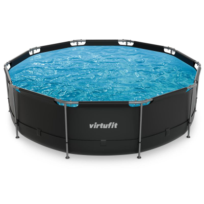 Pishinë me kornizë VirtuFit Round, Ø366 x 100 cm, me pompë filtri, ngjyrë antracit