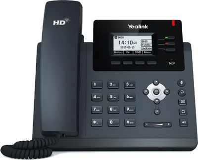 Телефон VoIP Yealink SIP-T40P, 3 линии, PoE, црн