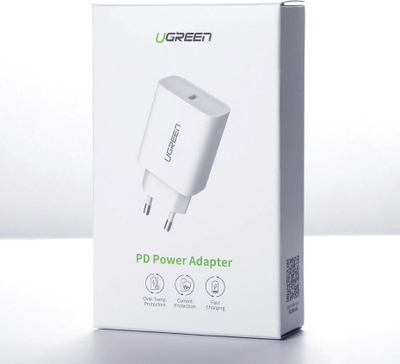Karikues muri Ugreen CD137, 1x USB C 3A, PD 3.0 QC 4.0 Plus, i bardhë