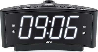Radio orë JVC RA-E314B, projekcion ore, alarm i dyfishtë, e zezë