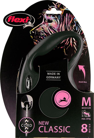 Rrip për qen Flexi New Classic, 8 m, i zi