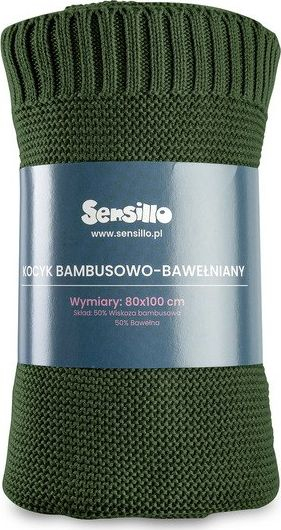 Batanije për bebe Sensillo Bamboo Cotton, 80x100cm, jeshile bottle
