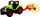 Set lodër traktor GAZELO Toys Mower, me rimorkio për punë fshati, plastik, jeshil e kuqe