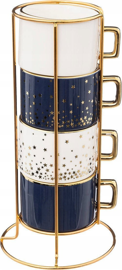 Set filxhanësh porcelani Secret de Gourmet, 4 copë, 170ml, blu dhe të bardhë